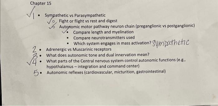 Solved - Sympathetic vs Parasympathetic . Fight or flight vs | Chegg.com