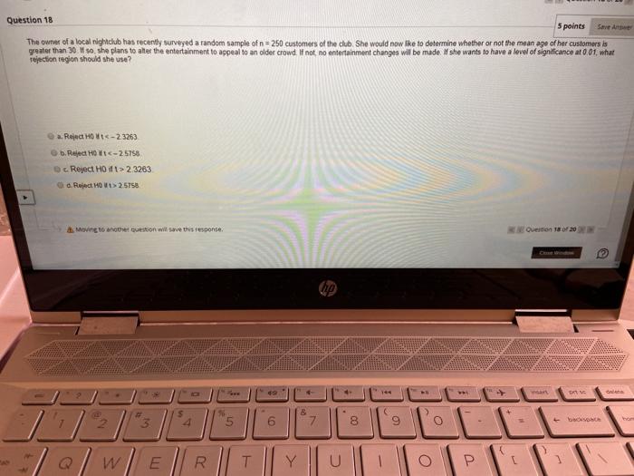 Solved Save Question 18 5 points The owner of a local | Chegg.com
