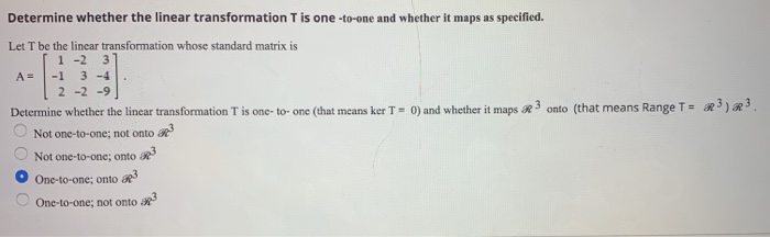 Solved Determine whether the linear transformation Tis | Chegg.com