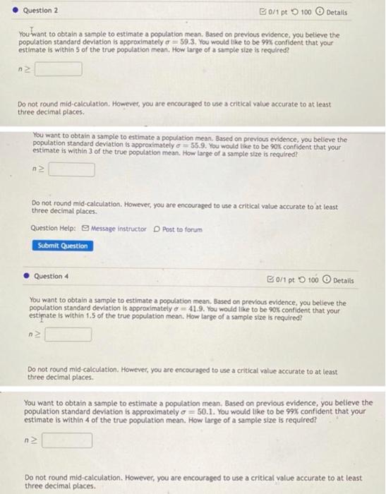 Solved You want to obtain a sample to estimate a population | Chegg.com