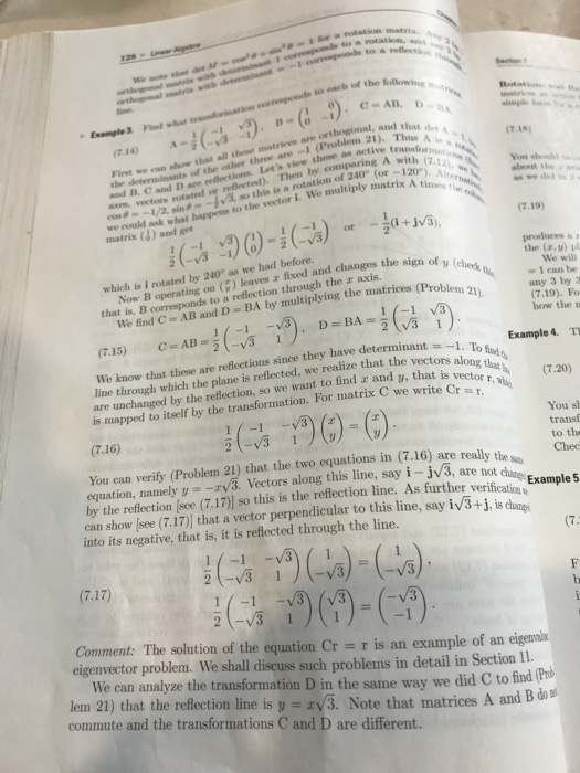 Solved Let each of the following matrices represent an | Chegg.com