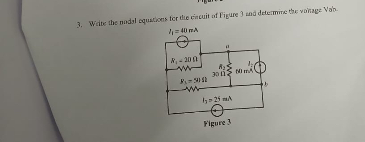 Solved Write the nodal equations for the circuit of Figure 3 | Chegg.com