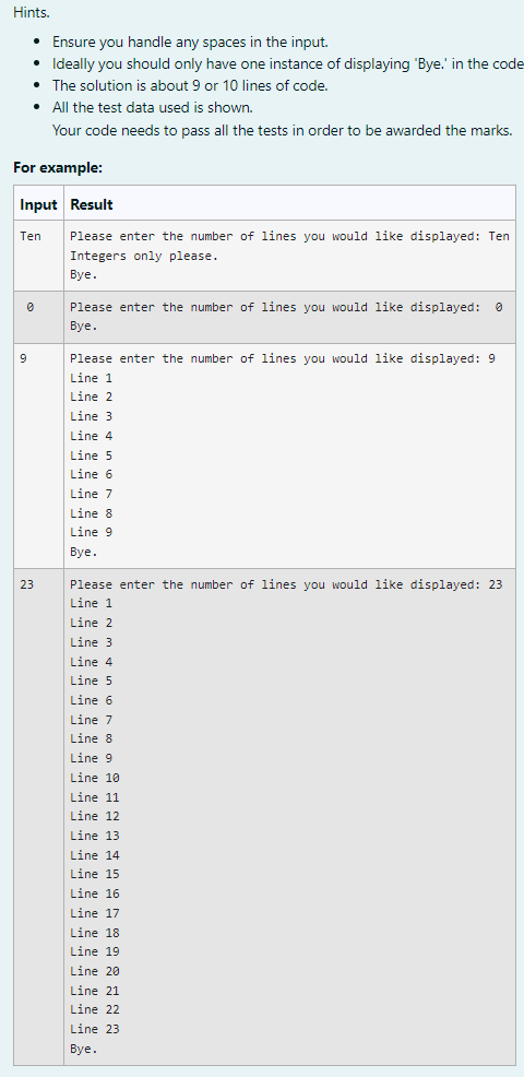 Solved Write a program to ask the user how many lines they | Chegg.com