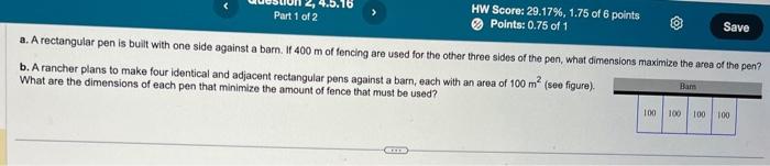 Solved a. A rectangular pen is built with one side against a | Chegg.com