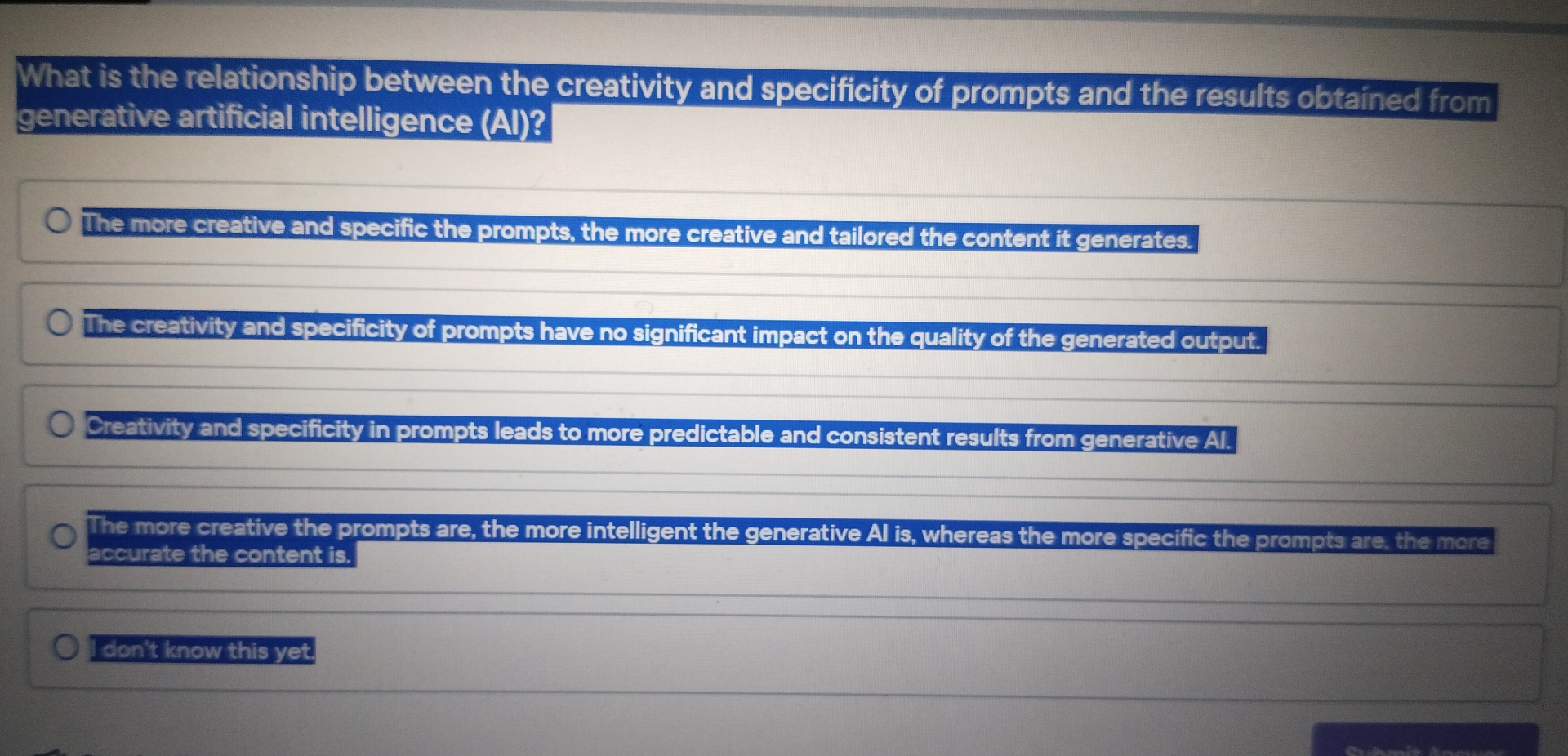 Solved What is the relationship between the creativity and | Chegg.com