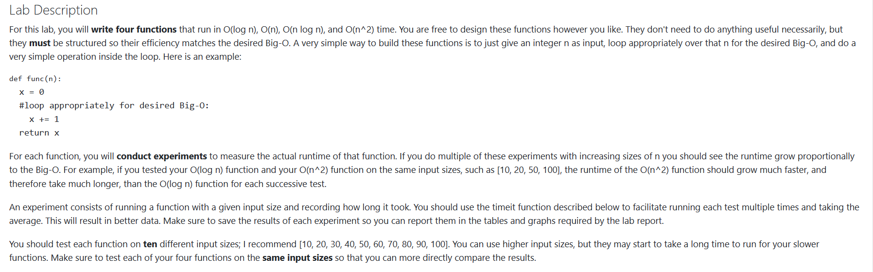 Solved Write a function that run in O(log n), O(n), O(n | Chegg.com