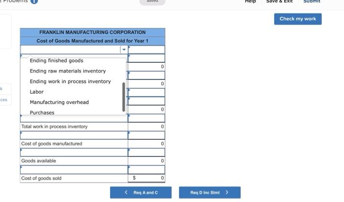 Solved Problems Saved Help Save & Exit Submit Check my work | Chegg.com