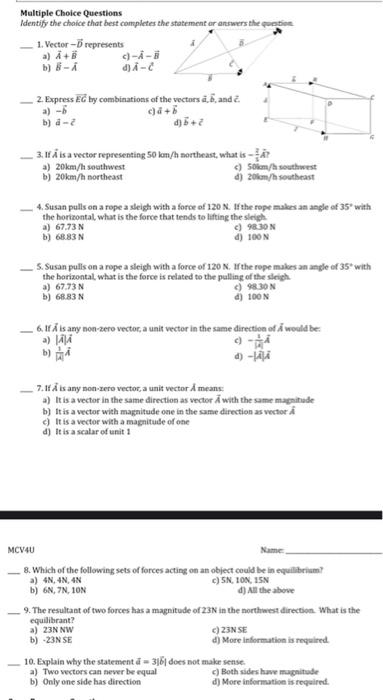 Solved Multiple Choice Questions Identify the choice that | Chegg.com