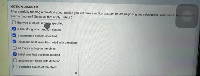 Solved MOTION DIAGRAM After Carefully Reading A Question | Chegg.com