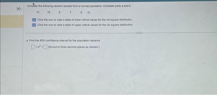 Solved Consider the following random sample from a normal | Chegg.com