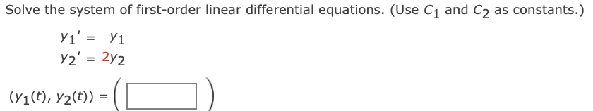 Solved Solve the system of first-order linear differential | Chegg.com