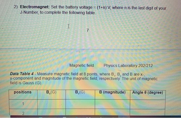 Data Table 3 - Measure magnetic field at 12 points, | Chegg.com