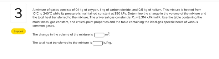 Solved A Mixture Of Gases Consists Of Kg Of Oxygen Kg Chegg Com