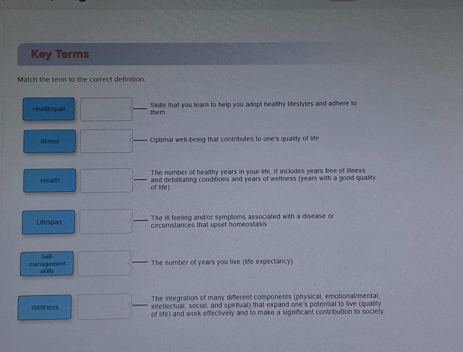 Solved Key TermsMatch the term to the correct | Chegg.com