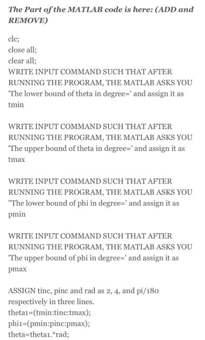 Solved The Part of the MATLAB code is here: (ADD and REMOVE) | Chegg.com