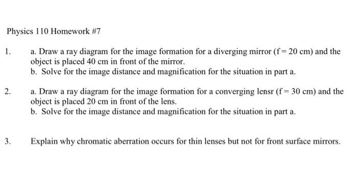 Solved 1. a. Draw a ray diagram for the image formation for | Chegg.com