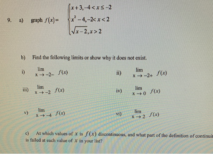 Solved 9 A Graph S X X 3 42 B Find The Following Chegg Com