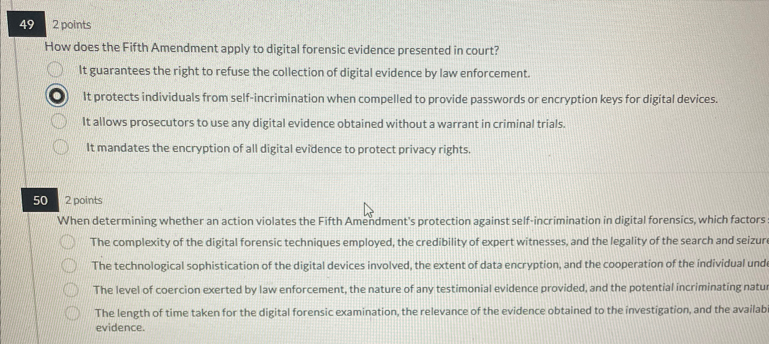 Solved 492 ﻿pointsHow does the Fifth Amendment apply to | Chegg.com