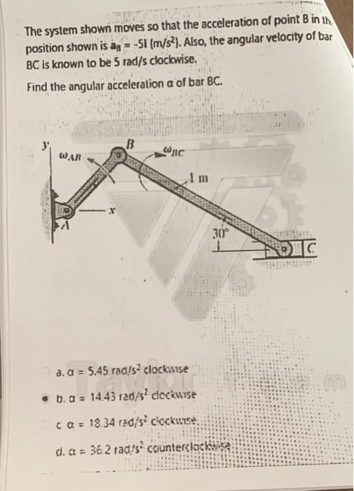 Solved In the system shown, the mass at A is 10 kg and that | Chegg.com