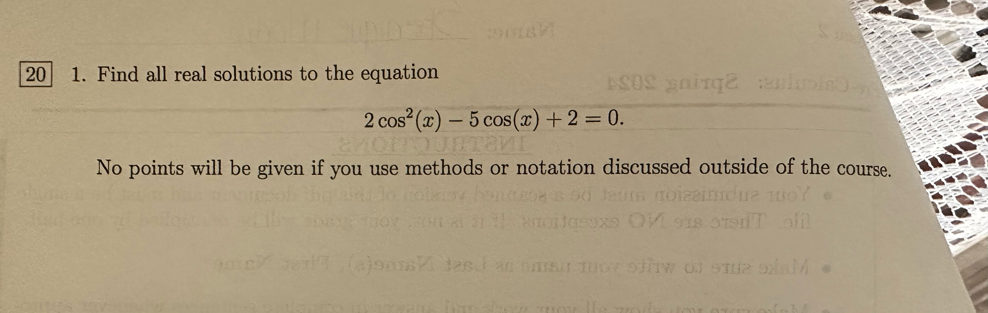 Solved Find all real solutions to the | Chegg.com