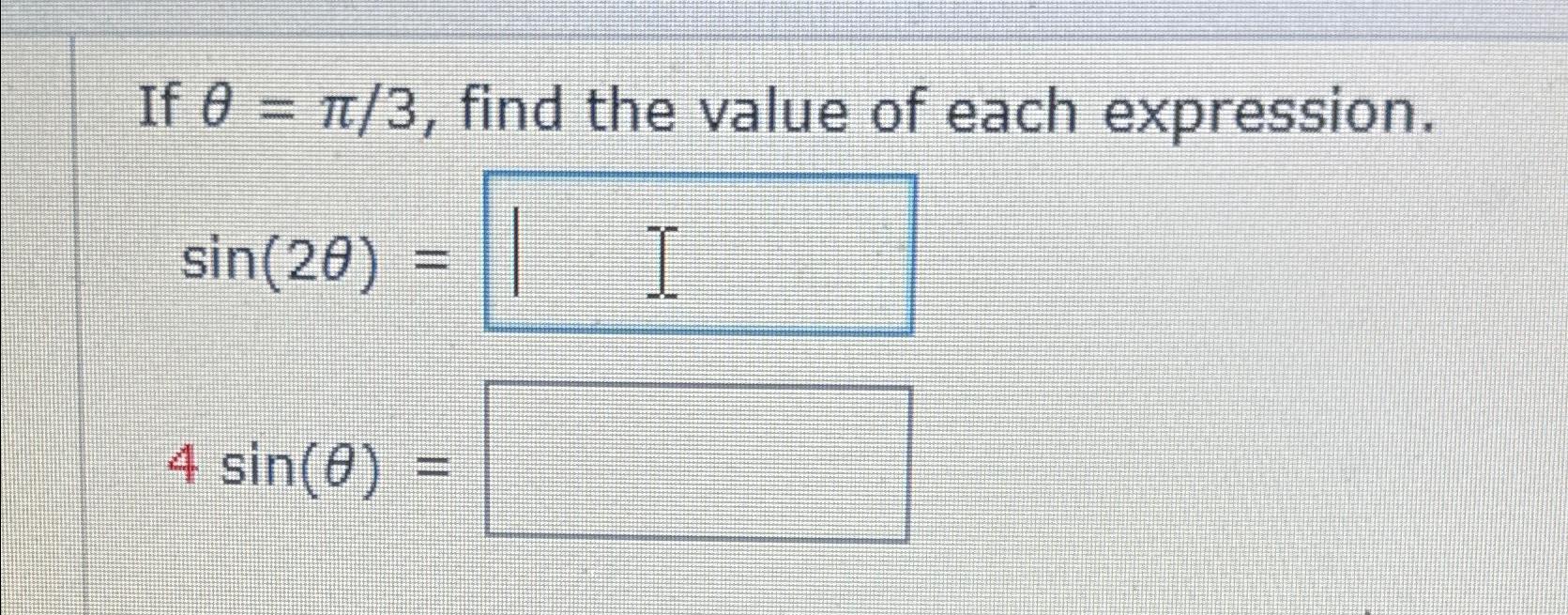 sin θ π 3