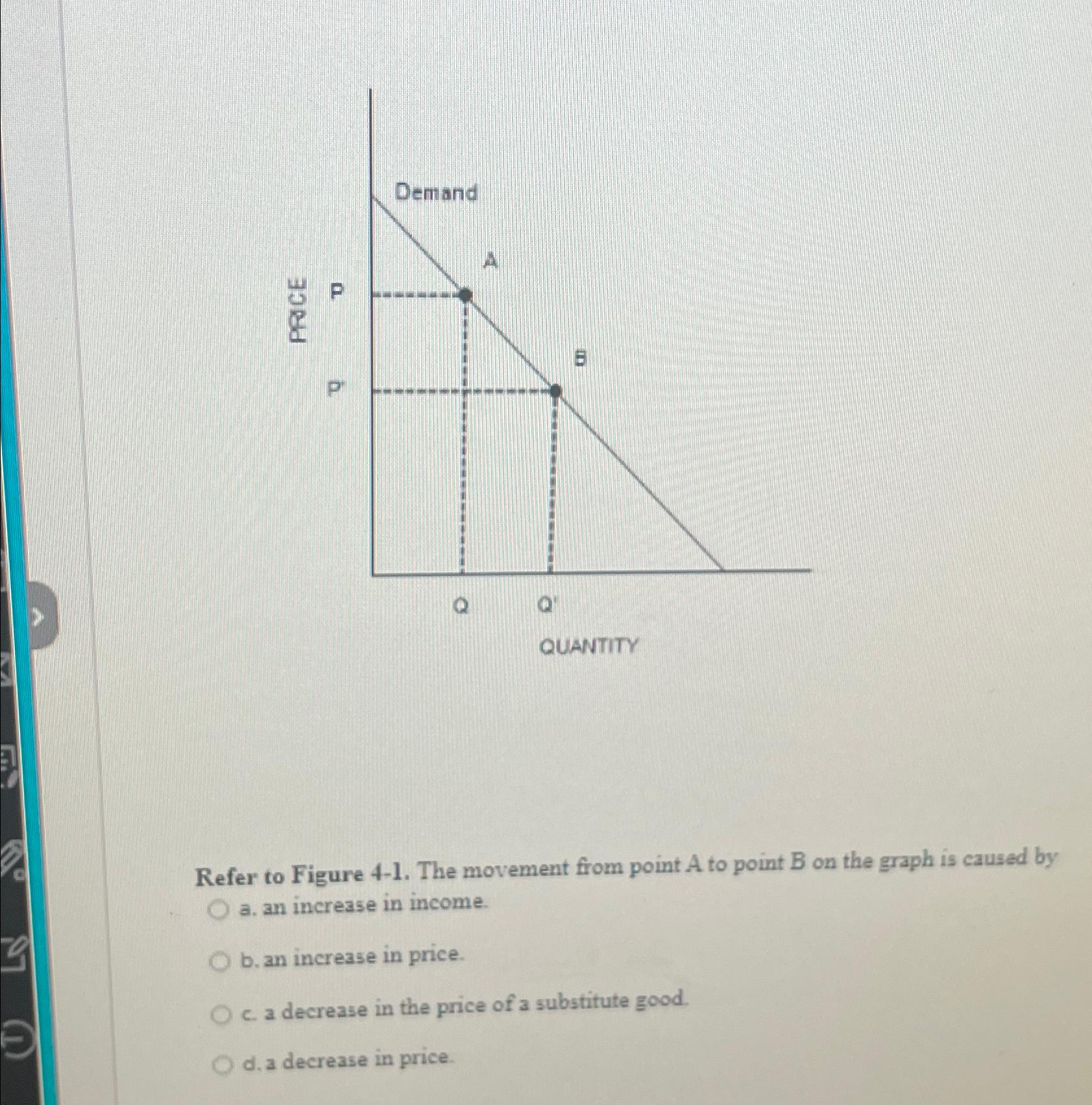 Solved QUANTITYRefer to Figure 4-1. ﻿The movement from point | Chegg.com