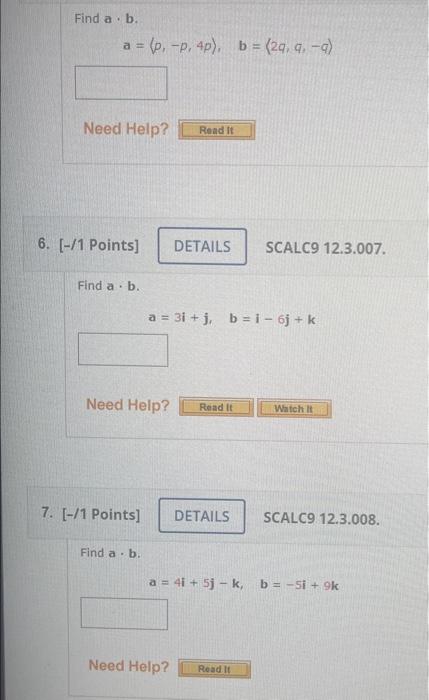 Solved Find a⋅b. a= p,−p,4p ,b= 2q,q,−q) Find a⋅b. | Chegg.com