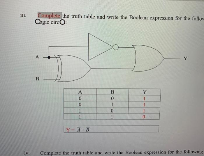 Solved Complete the truth table and write the Boolean | Chegg.com