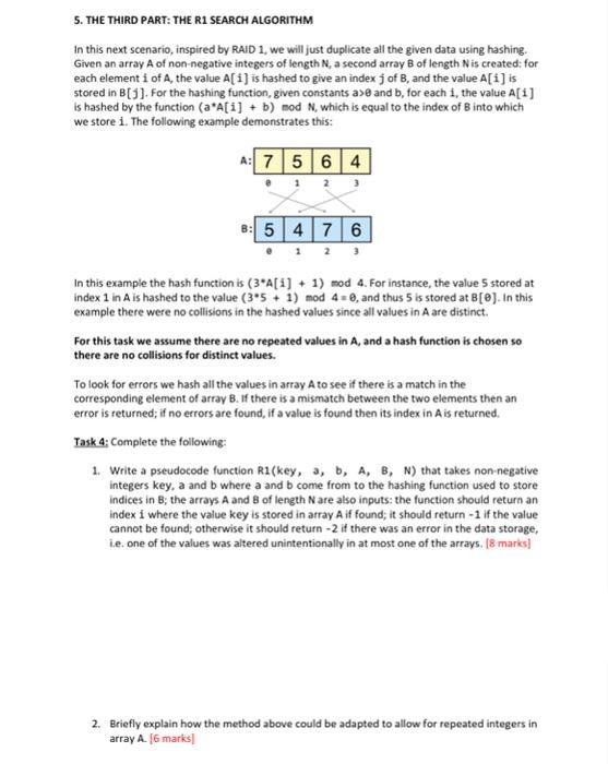 Solved 5. THE THIRD PART: THE R1 SEARCH ALGORITHM In this | Chegg.com