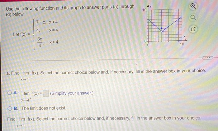 Solved 10- Use the following function and its graph to | Chegg.com