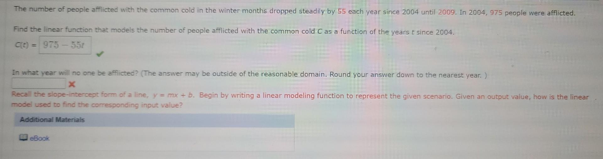 Solved The number of people afflicted with the common cold | Chegg.com