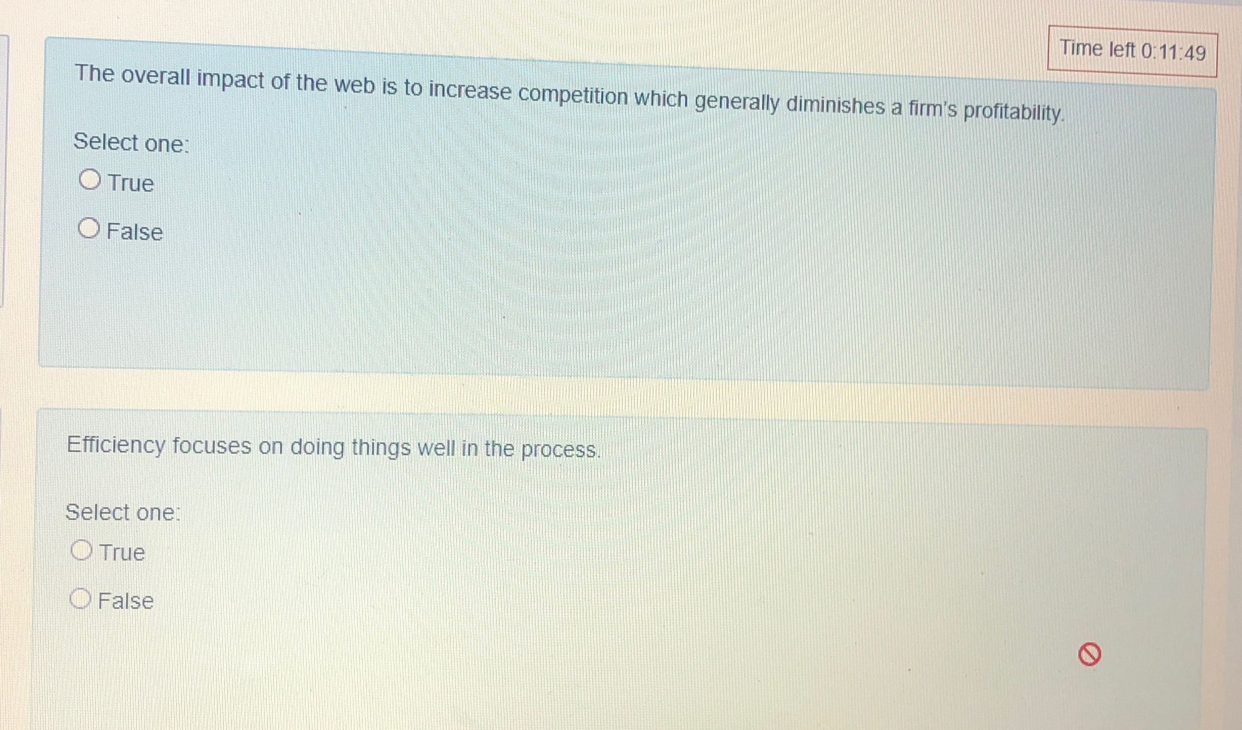 Solved Time left 0:11:49The overall impact of the web is to | Chegg.com