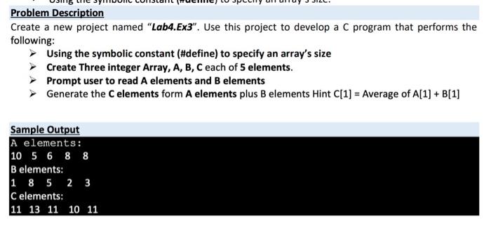 Solved Problem Description Create a new project named | Chegg.com