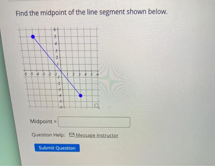 Solved Find The Midpoint Of The Line Segment From 25 To