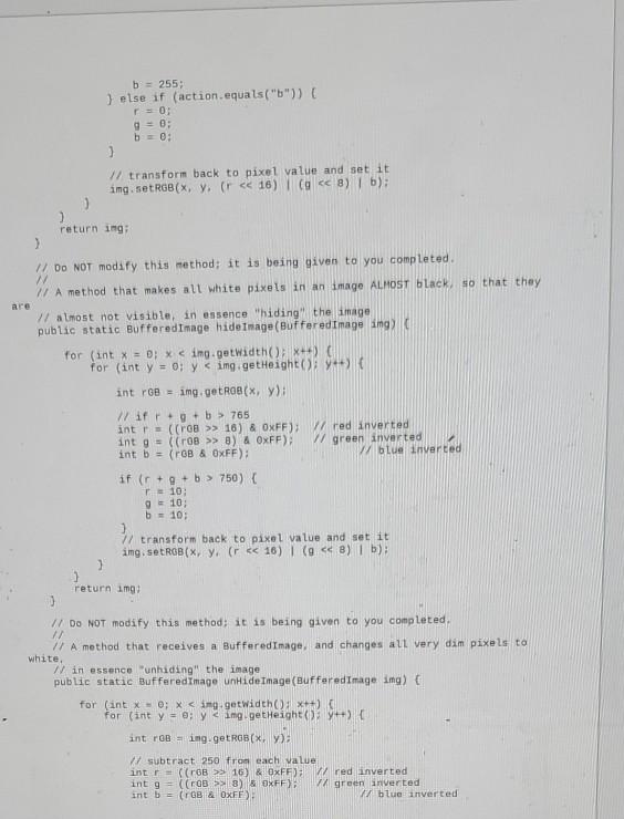 Solved Instructions This homework assignment covers methods, | Chegg.com
