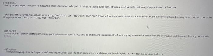 Solved 15 point Write a function that takes two parameters | Chegg.com