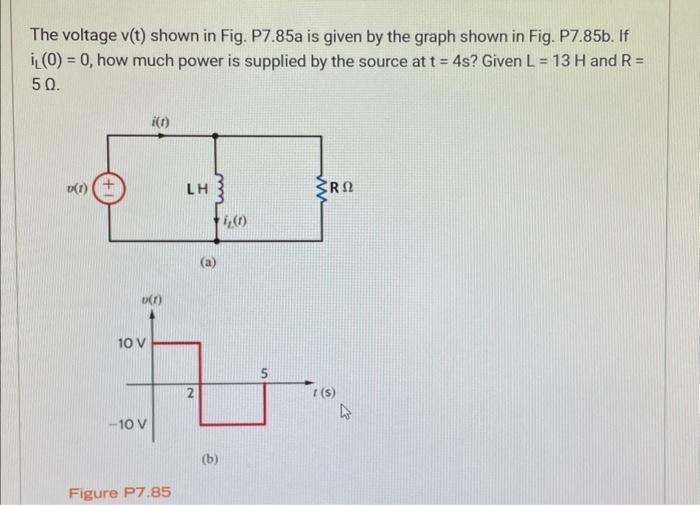 Solved The Voltage V(t) Shown In Fig. P7.85a Is Given By The | Chegg.com