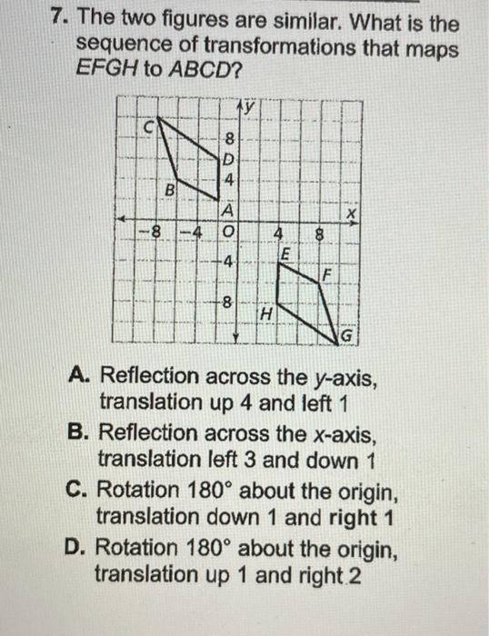 Solved 7. The two figures are similar. What is the sequence | Chegg.com
