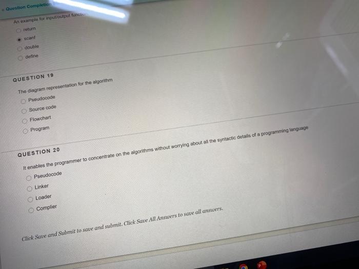 Solved Question Completion An example for input/output | Chegg.com