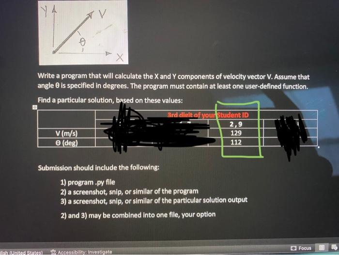 Solved Write a program that will calculate the X and Y | Chegg.com