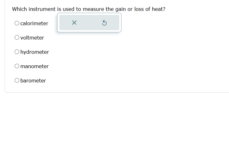 Heat Loss Instrument Which instrument is used to measure the gain or loss | Chegg.com