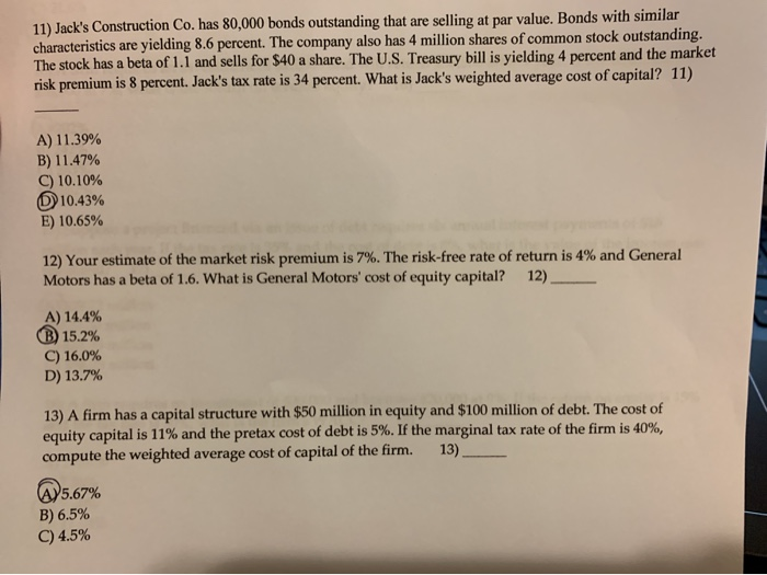 Solved i have the answers but i need the breakdown of how to | Chegg.com