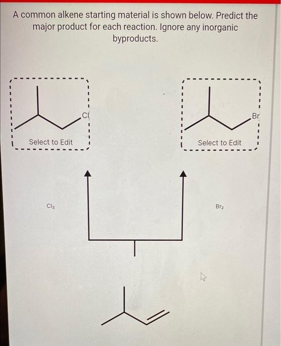 Solved A common alkene starting material is shown below.