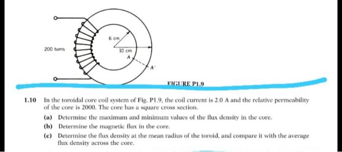 Solved 110 In The Toroidal Core Coil System Of Fig P19 3037