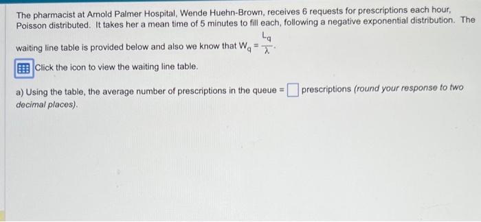 Solved Nota tahloThe pharmacist at Amold Palmer Hospital, | Chegg.com