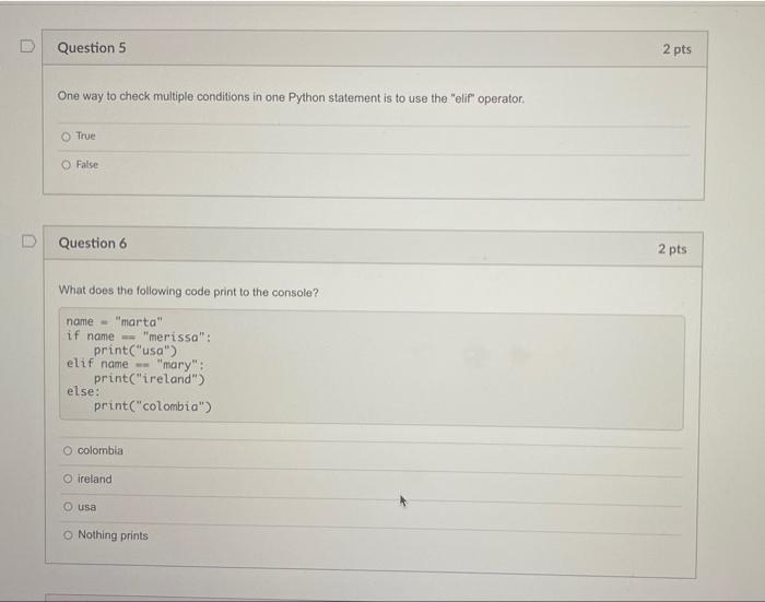 Solved D Question 1 2 pts What does the following code | Chegg.com