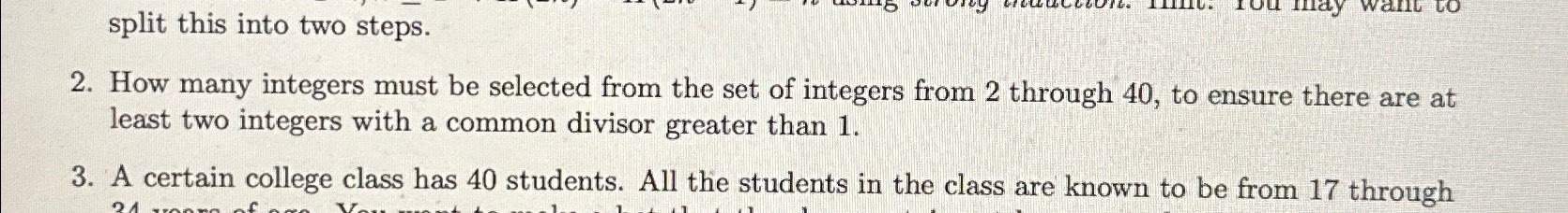 Solved 2. ﻿How many integers must be selected from the set | Chegg.com
