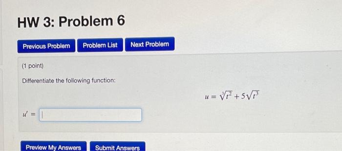 Solved HW 3: Problem 6 Previous Problem Problem List Next | Chegg.com