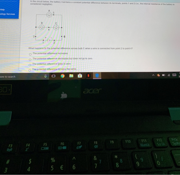 Solved In The Circuit Below The Battery Maintains A Chegg Com