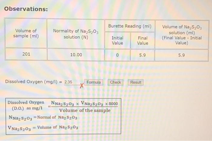 Solved Using The Winkler Method Calculate The Dissolved | Chegg.com